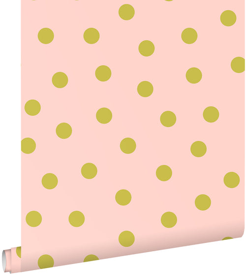 ESTAhome behang stippen roze en groen - 50 x 900 cm - 131576 - vtwonen shop