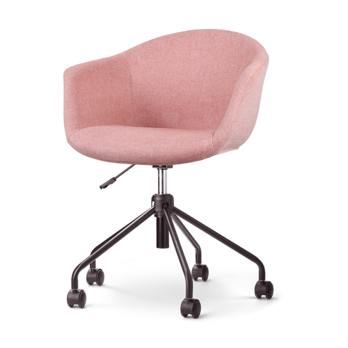 Nolon Nout-Otis Bureaustoel Zacht Roze - Armleuningen - Zwart - vtwonen shop