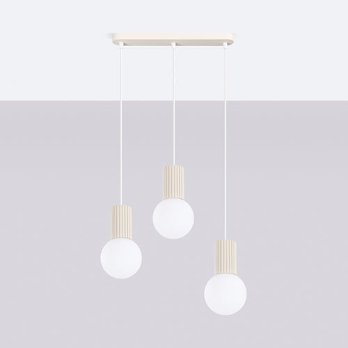 Sollux Lighting Hanglamp HALO 3L beige - 40x6x120cm