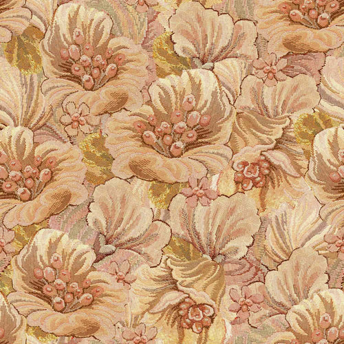 ESTAhome behang geborduurd bloemmotief lichtbruin, beige en geel - 50 x 900 cm - 131292