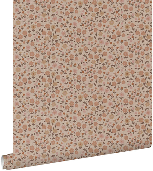 ESTAhome behang bloemetjes terracotta roze - 53 cm x 10.05 m - 131394