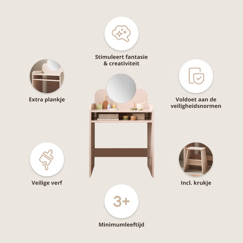 Petite Amélie Kinder kaptafel BELLE - Spaanplaat - roze