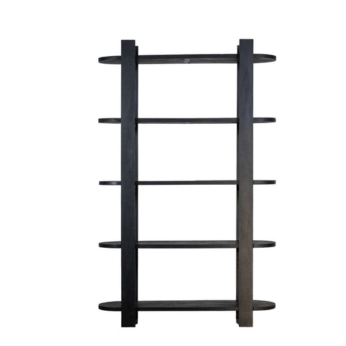 Giga Meubel Wandkast Luuk - Mangohout - Zwart - 120x38x190cm - vtwonen shop