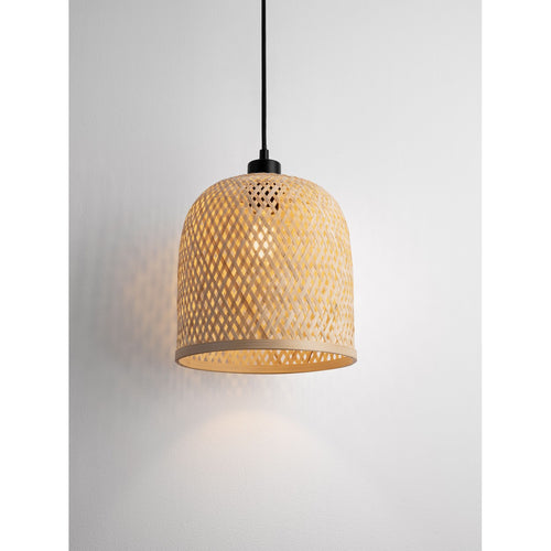 Nova Luce INTRA Dome hanglamp voor plafond, zwart, naturel, E27, 1x12W
