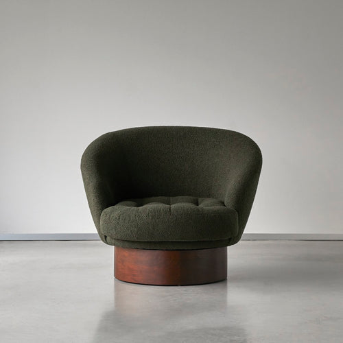 Tikamoon Draaibare fauteuil in mindi en groene stof - Donkergroen