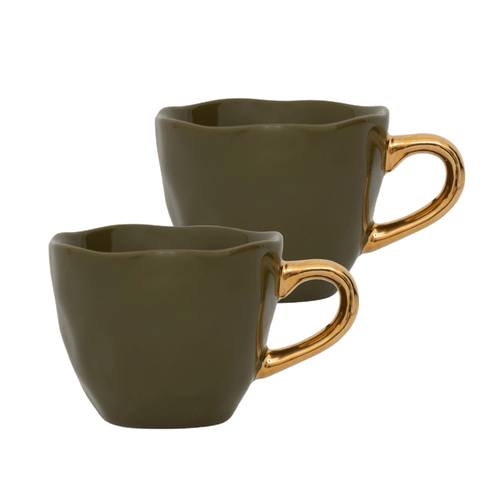 Urban Nature Culture Good Morning kopje Coffee - set van 2 - Fir Green - 8,5x7cm