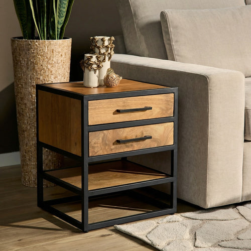 Starfurn Nachtkastje Dakota - Naturel Hout - 45x40x53cm