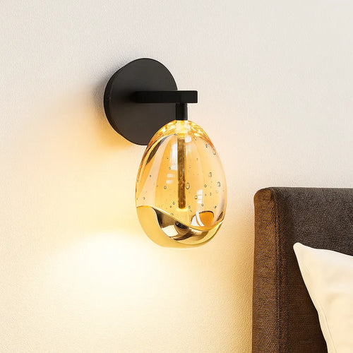 Highlight wandlamp Golden - 1 lichts - 18  x 14.8   cm - amber zwart