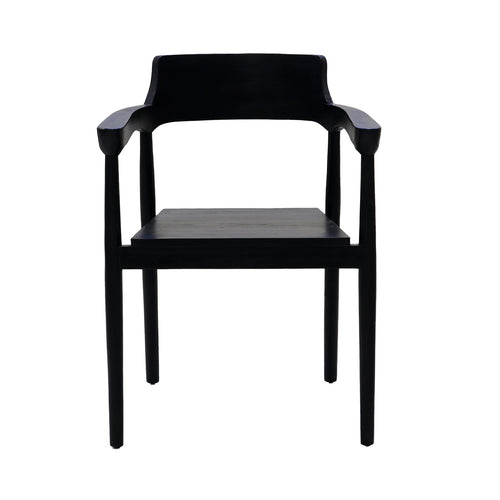 DÉJA Living Tuinstoel Hazel - Zwart Teakhout - Zithoogte 47cm - Set van 2 - vtwonen shop