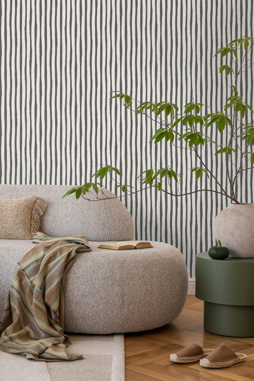 Sanders & Sanders behang strepen zwart en wit - 53 cm x 10 m - 640546 - vtwonen shop