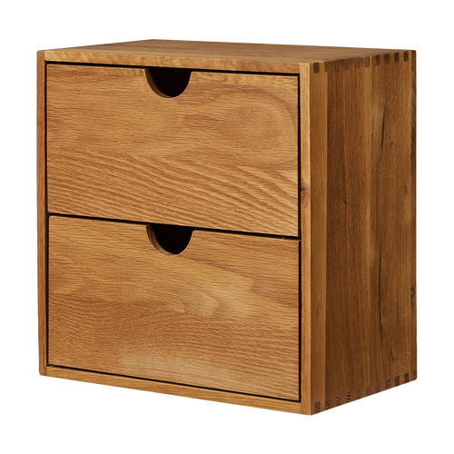 Artichok Abigail Eikenhouten Wandkast Met Twee Lades - 30 x 30 cm