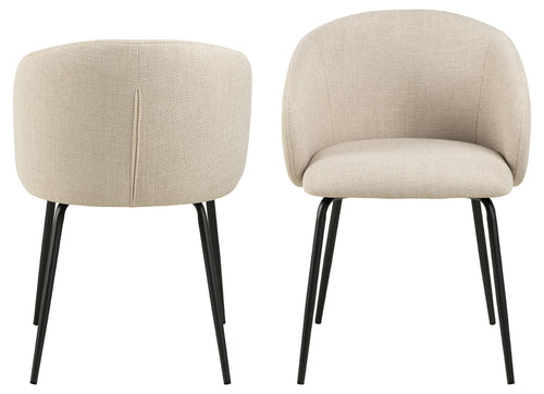 Rebellenclub Eetkamerstoel Rylin - Set van 2 - Beige - vtwonen shop