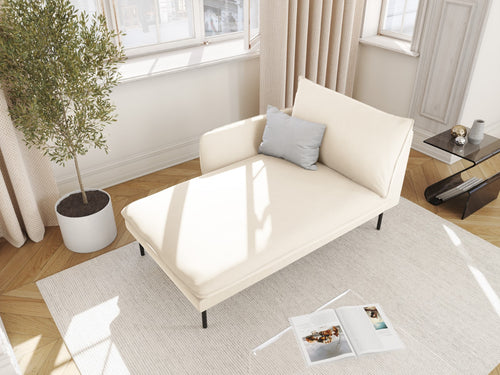 Cosmopolitan Design linker meridiaan Vienna flueel, lichtbeige - 170x110x95cm