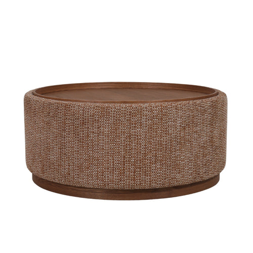 DÉJA Living Salontafel Marcia - Rond Terra/Walnoot - Incl. Opbergruimte - Ø83cm