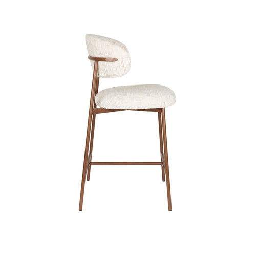 Housecraft Living Claes Barkrukken rugleuning 65 cm Gebroken Wit - Set van 2