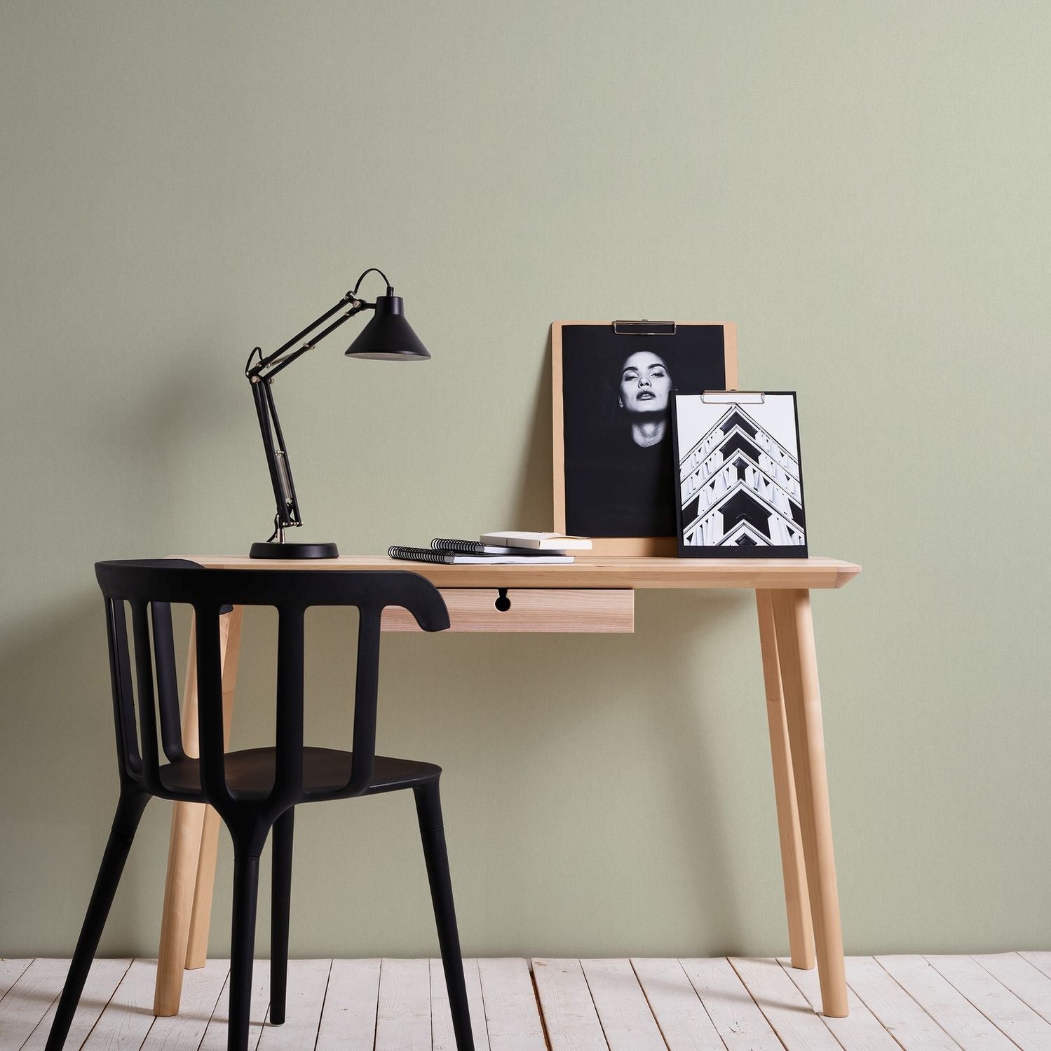 vtwonen Livingwalls behang effen groen en wit - 53 cm x 10 05 m - AS-377033