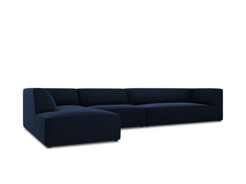 Micadoni linker hoekbank Ruby 5-zits, flueel, koningsblauw - 180x366x69cm