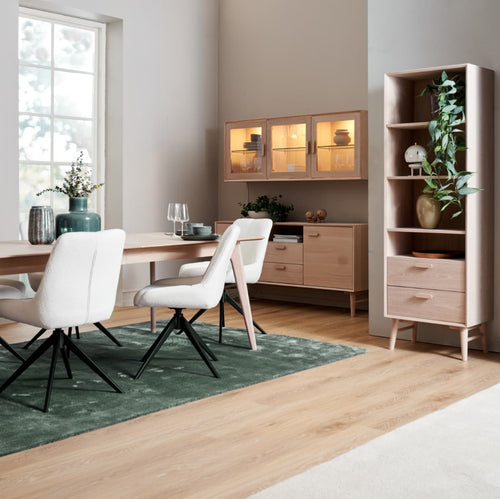 Furnhouse stellingkast Porto - Witte olie - MDF, Eikenfineer - 40x60x187
