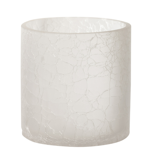 J-Line windlicht Cilinder Craquelé - glas - wit - medium - vtwonen shop