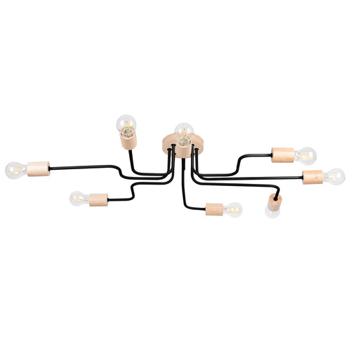 Sollux Lighting Kroonluchter TIMBO 8 zwart - 100x60x16,5cm