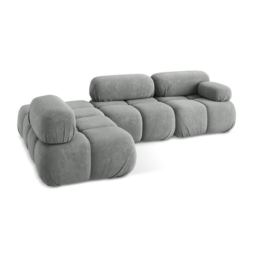 LaMiaSofa hoekbank links Sanremo - chenille stof - grijs - 285x190x70