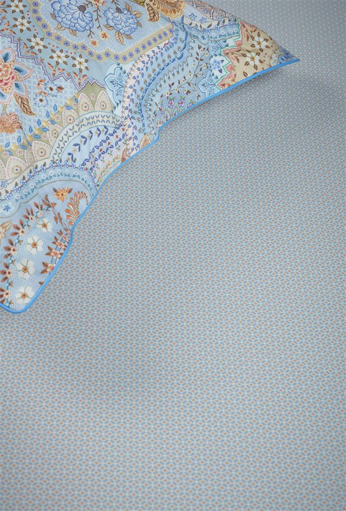 Pip Studio hoeslaken Cross Stitch - 100x200 cm - greyblue - vtwonen shop