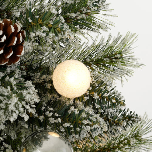 Black Box Trees Kaprun Kerstboom in Pot - Groen Frosted Zilver Warm Wit - op Batterij en met Timerfunctie - Hoogte 90cm
