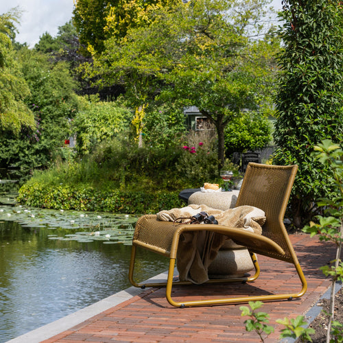 WOOOD tuin loungestoelen West - Kunststof - Honinggeel - Set van 2