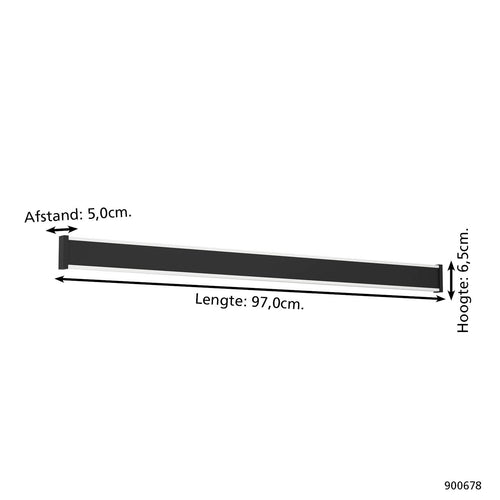 EGLO wandlamp buiten Neviano - led - 97 cm - zwart/wit
