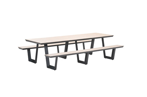 Bell picknick Set - 280x178 cm - carbon black - light teak Vironwood - vtwonen shop