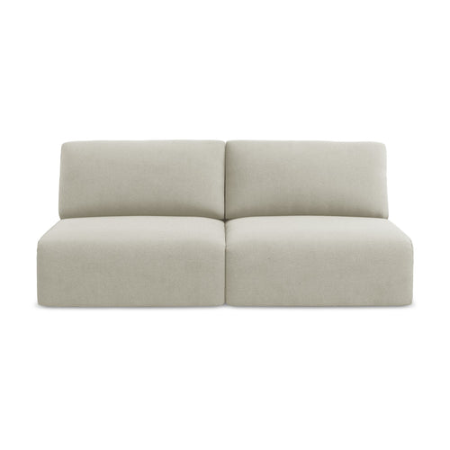 LaMiaSofa 3-zits slaapbank Ostia - textuurstof - lichtbeige - 216x102x79