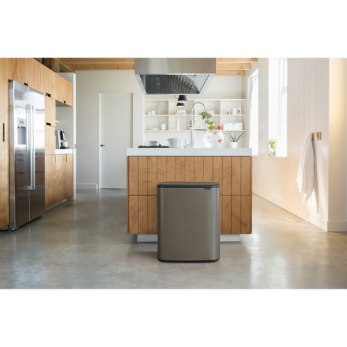 Brabantia Bo Touch Bin, met 2 binnenemmers, 2 x 30 liter - Platinum