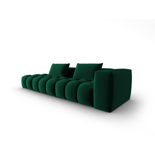 Cosmopolitan Design - Linker modulaire bank Verona 4-zits, flueel flessengroen - 85x265x70cm