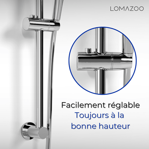 LOMAZOO doucheset met handdouche - chroom - 150 cm