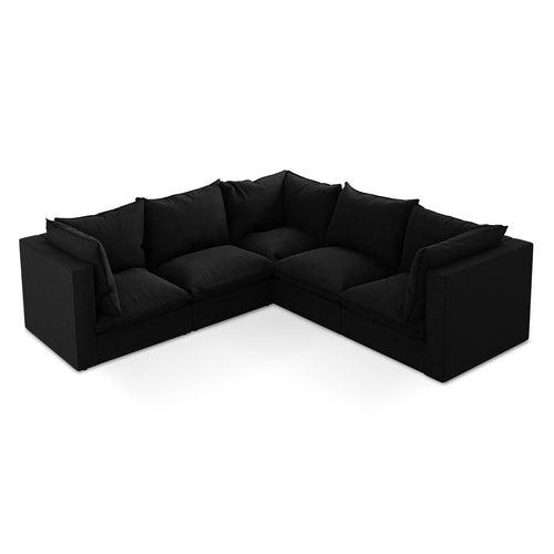 LaMiaSofa Modulaire hoekbank Ravenna - bouclé - zwart - 255x255x77