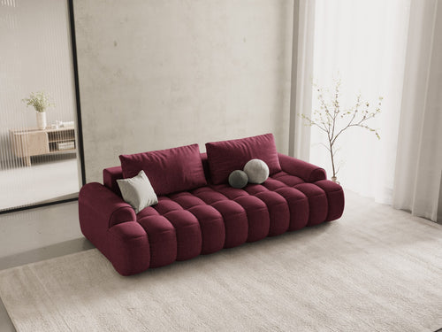 Cosmopolitan Design Slaapbank met opbergdoos Linz 4-zits, structurele stof bordeaux - 100x250x84cm