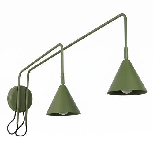 Sollux Lighting Wandlamp NOX 2 olijfgroen met schakelaar - 150x80x30cm