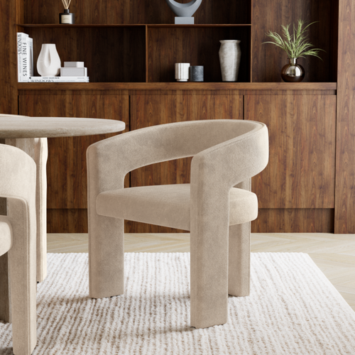 Premium Interiors - Set van 2 fauteuils SARAH - zacht aanvoelende geweven stof donkerbeige 60.5cm