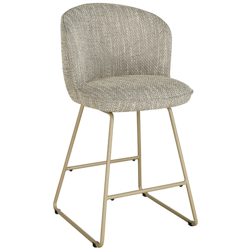 Giga Meubel Barstoel Teske Taupe – Stof en Metaal – Zithoogte 67 cm - Set van 2