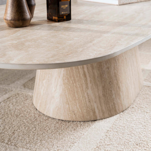 Giga Living Salontafel Centro - Organisch Travertin - 135x70x40cm