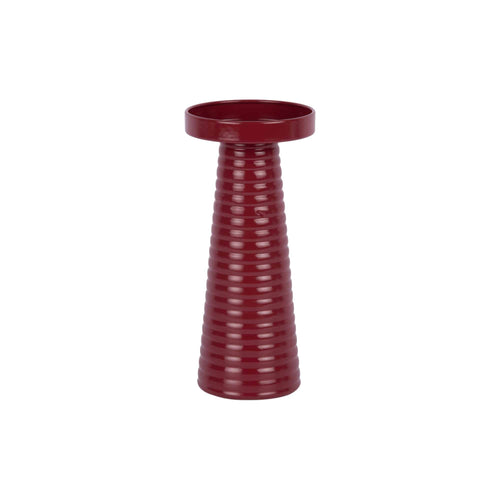 Present Time kandelaar Catania Ribbed - rood - Ø11cm