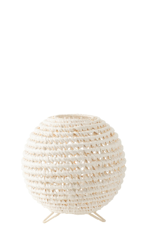J-Line lamp Rond Getwist - metaal - wit