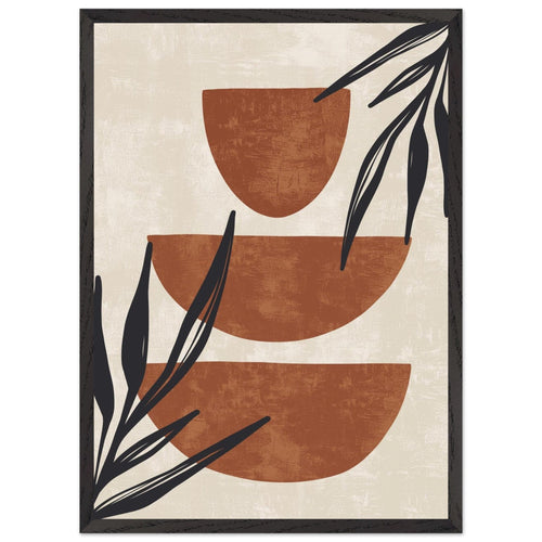 Artfulprints Poster met Lijst Boho – Stacked serenity   - 50x70 cm - Bruin