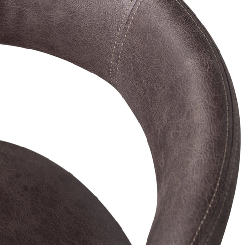 WOOOD eetkamerstoelen Noble - Leerlook - Zwart/Grijs - Set van 6