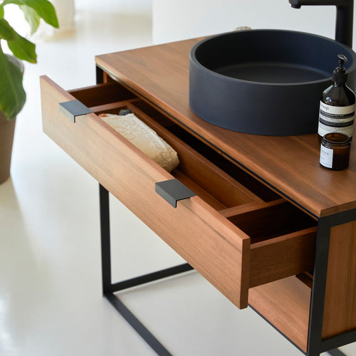 Tikamoon Badmeubel in massief acacia 100 cm - Naturel - vtwonen shop