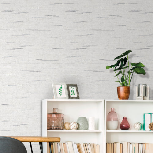 Sanders & Sanders behang geweven structuur grijs - 53 cm x 10 m - 640537