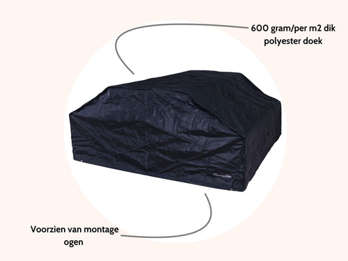 MaximaVida picknicktafel beschermhoes London 200 cm - 240 cm zwart - zware uitvoering - vtwonen shop