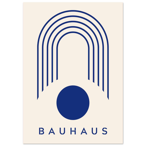 Artfulprints  Bauhaus - Blue arches   poster A4 21x29.7 cm - vtwonen shop