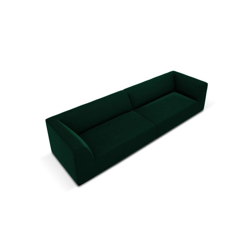 Cosmopolitan Design - Bank Siena 4-zits, flueel flessengroen - 93x302x69cm