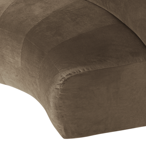 WOOOD eetbank halfronde hoek rug Mojo Base - Velvet - Taupe - 83x152x76